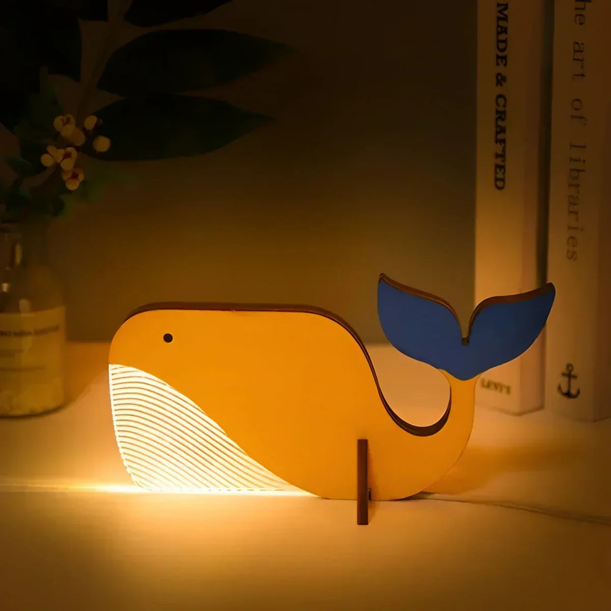 Wooden Animal-Themed LED Table Lamp