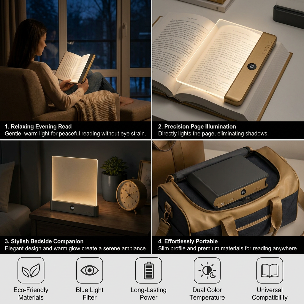 Rechargeable LED Reading Lamp – Portable Book and Night Light for Relaxing and Stress-Free Moments