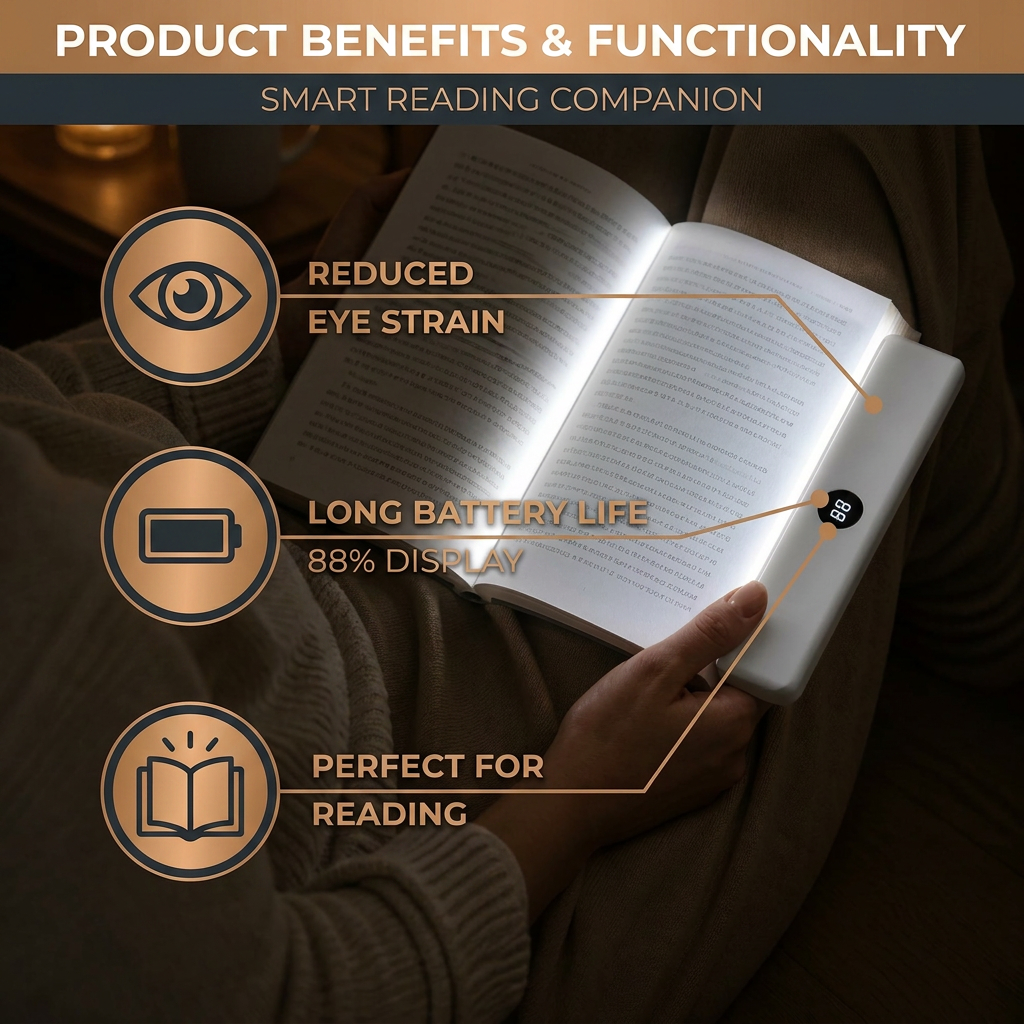 Rechargeable LED Reading Lamp – Portable Book and Night Light for Relaxing and Stress-Free Moments