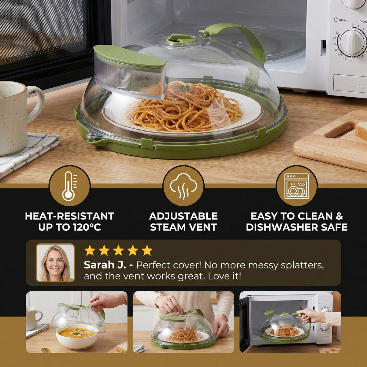 Microwave Cover – Heat-Resistant, Transparent and with Steam Vent