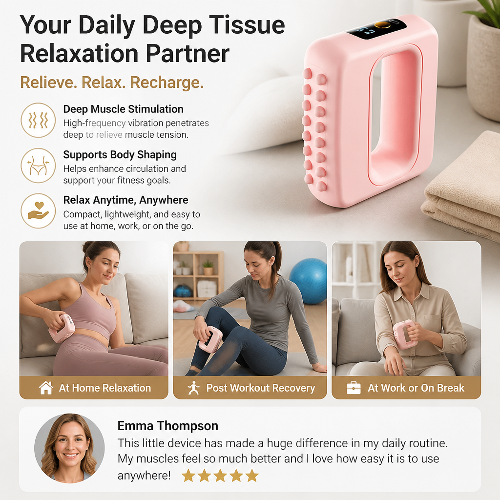 Fascia Massage Device – Vibrating Muscle Activation and Body Shaping Device for Abdomen, Waist and Full Body