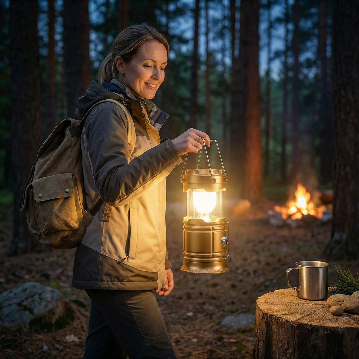 Rechargeable Solar Lantern with USB – Portable LED Light for Outdoor and Emergencies