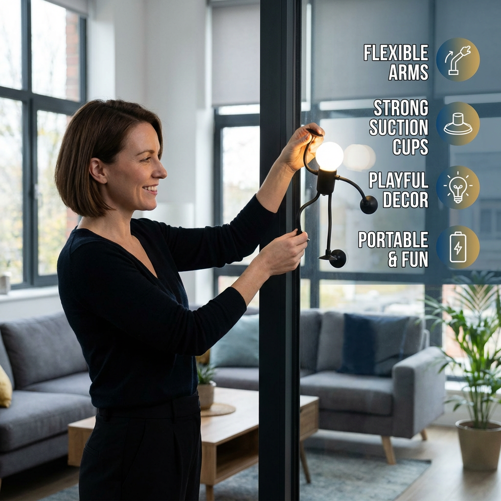LED Lamp with Suction Cup – Interchangeable and Playful Design for Decoration