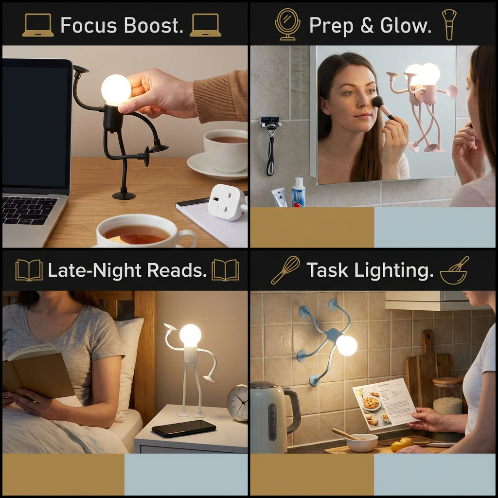 LED Lamp with Suction Cup – Interchangeable and Playful Design for Decoration