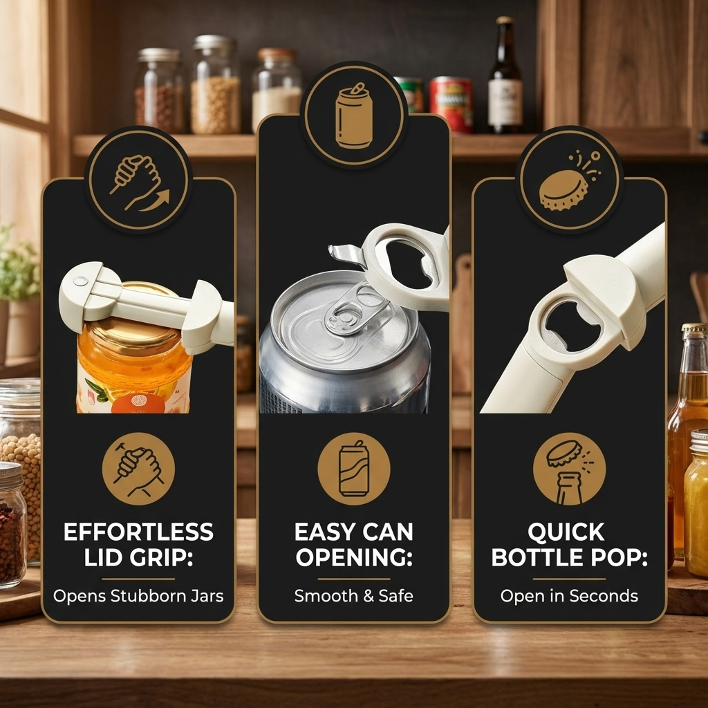 Multifunctional Stainless Steel All-in-One Opener