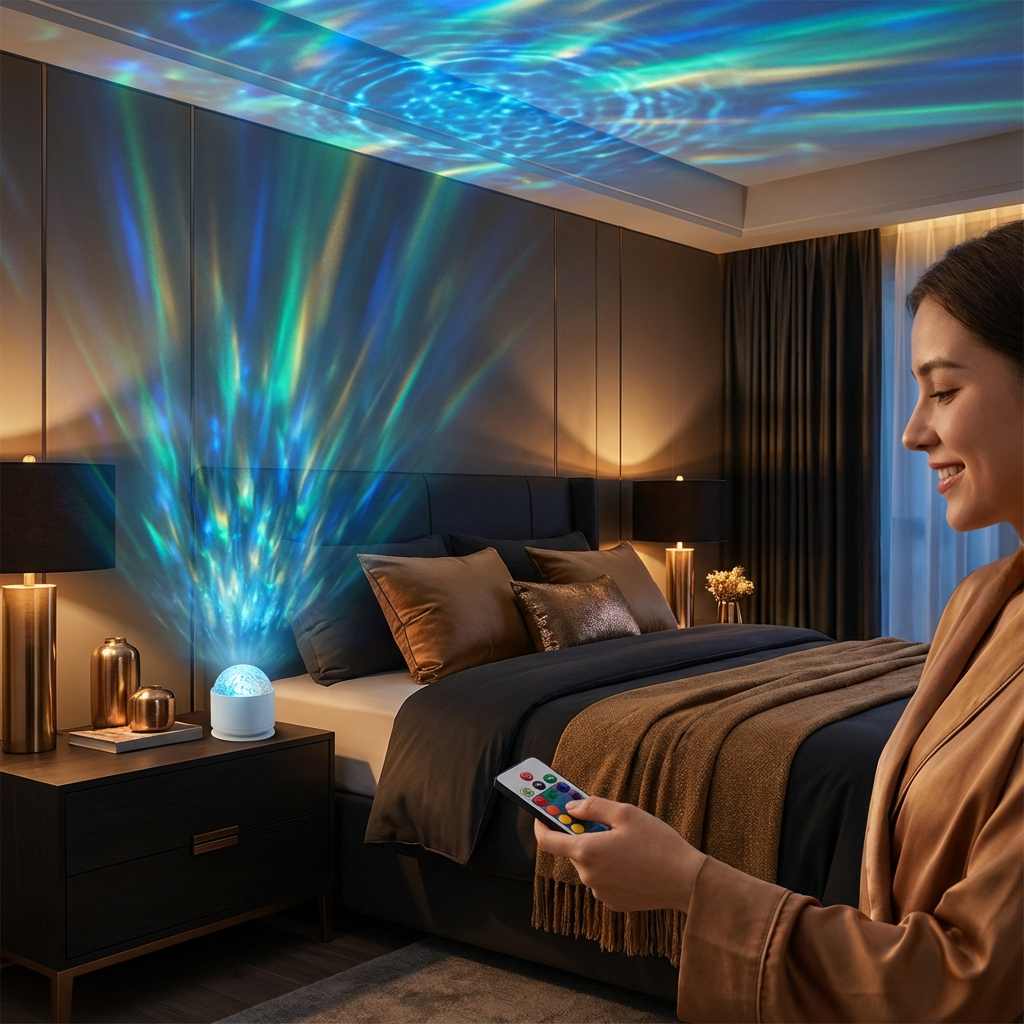 LED Northern Lights Projector Lamp – 16 Colors & Remote Control