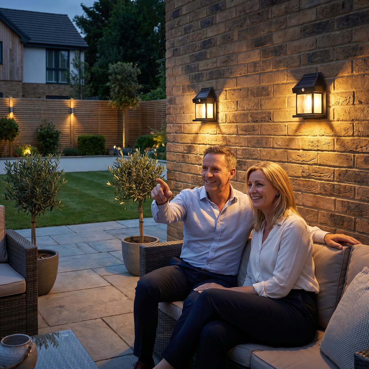 Solar LED Wall Light – Waterproof Outdoor Lamp with Light Sensor for Garden, Yard and Fence (2 pieces)