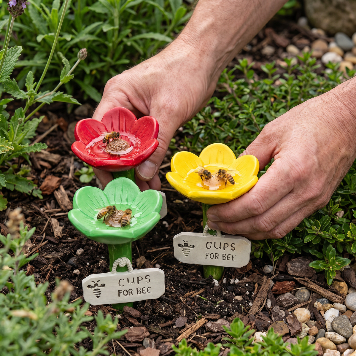 Flower-Shaped Bee Waterer – Colorful Water Dispensers for the Garden