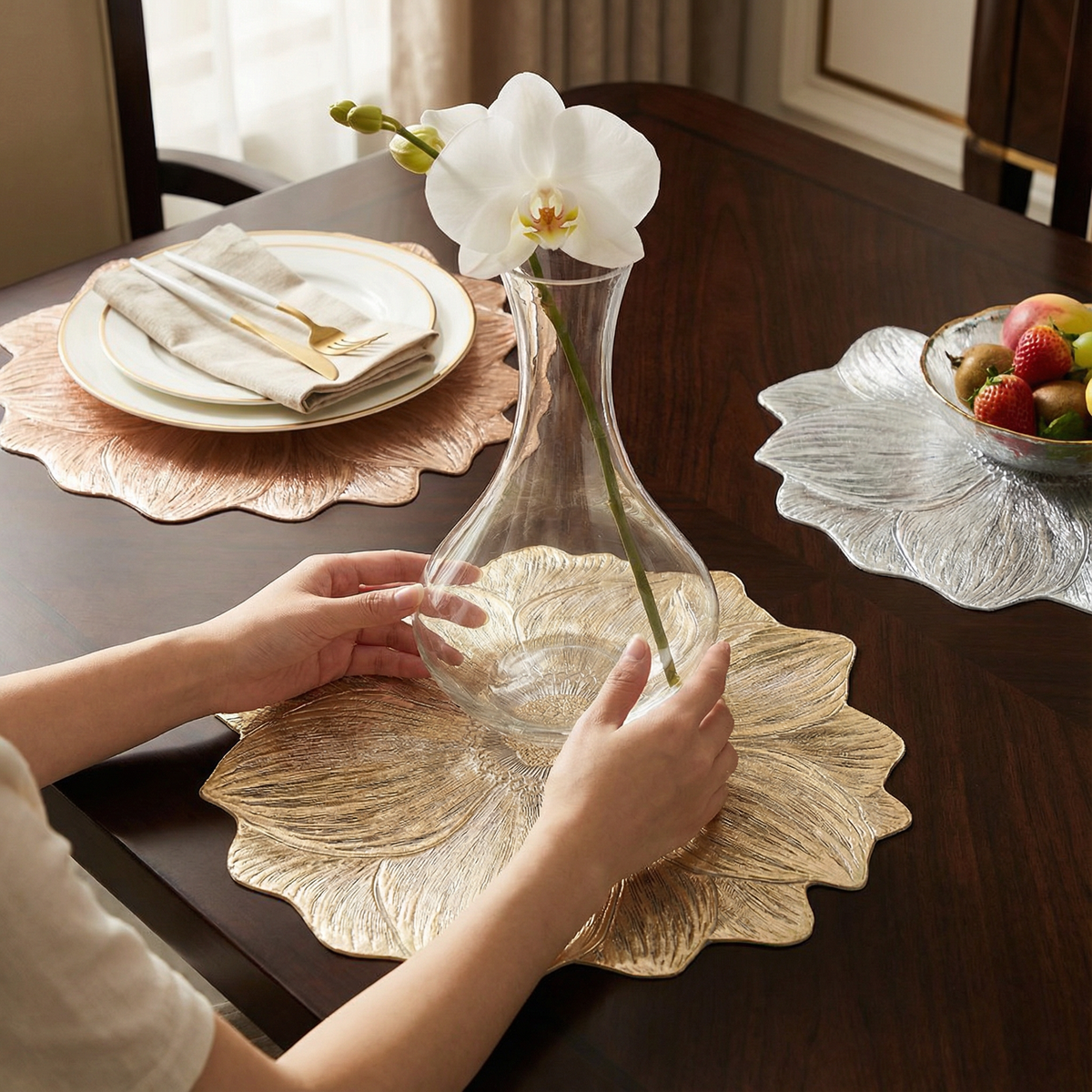Creative Floral Table Set – Waterproof and Oil-Resistant
