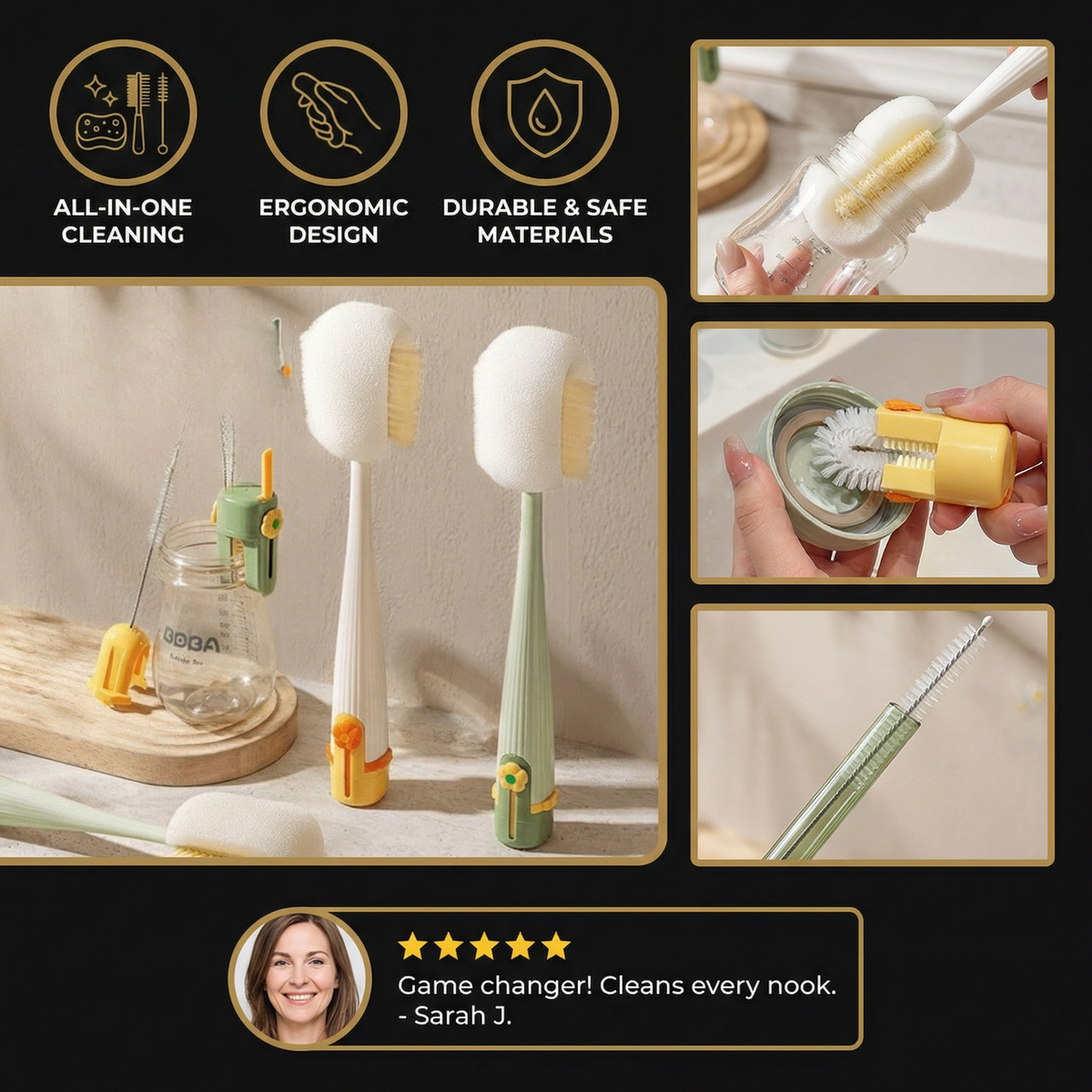 Multi-Functional 5-in-1 Bottle Cleaner