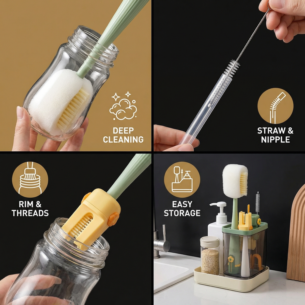 Multi-Functional 5-in-1 Bottle Cleaner