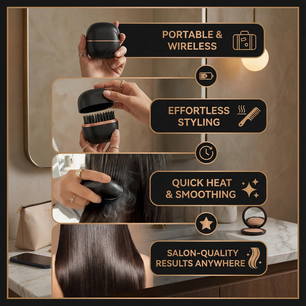 Smooth & Go Styler – The Wireless Hair Straightener for On-the-Go