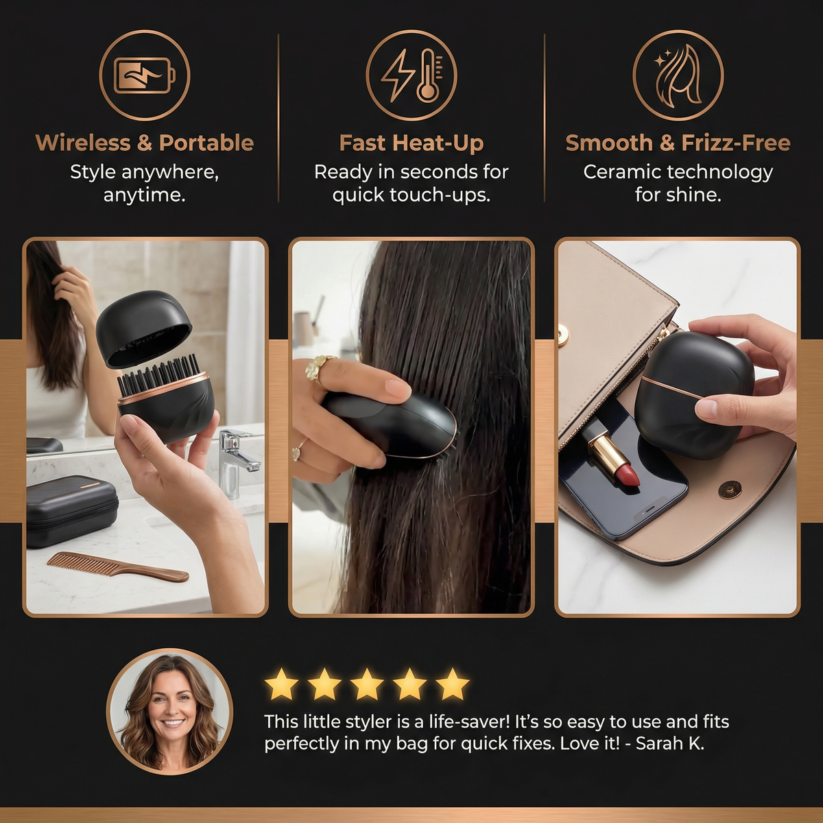 Smooth & Go Styler – The Wireless Hair Straightener for On-the-Go