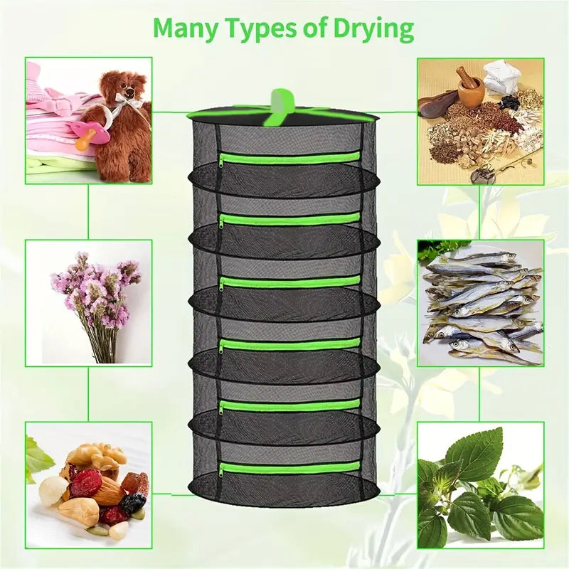 Collapsible Drying Rack for Fruits, Vegetables, and Herbs – Multi-Tier Mesh Organizer for Fast Drying