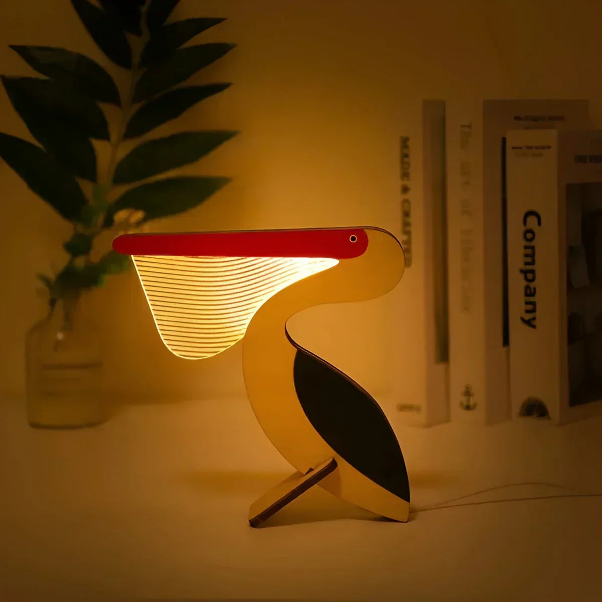 Wooden Animal-Themed LED Table Lamp
