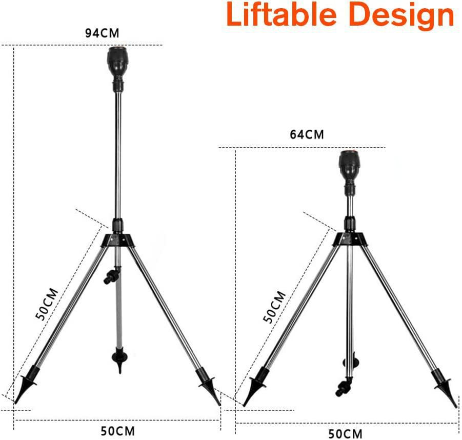 Automatic Rotating Garden Sprinkler with Adjustable Tripod - Efficient Lawn Watering System