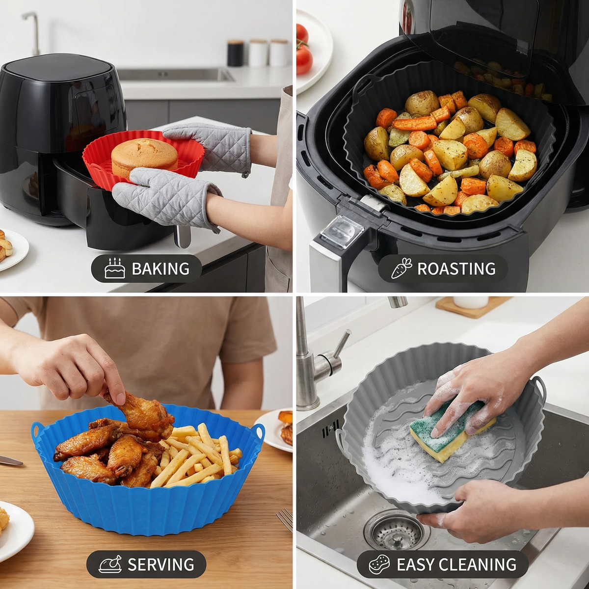 Reusable Non-Stick Silicone Mold for Air Fryer