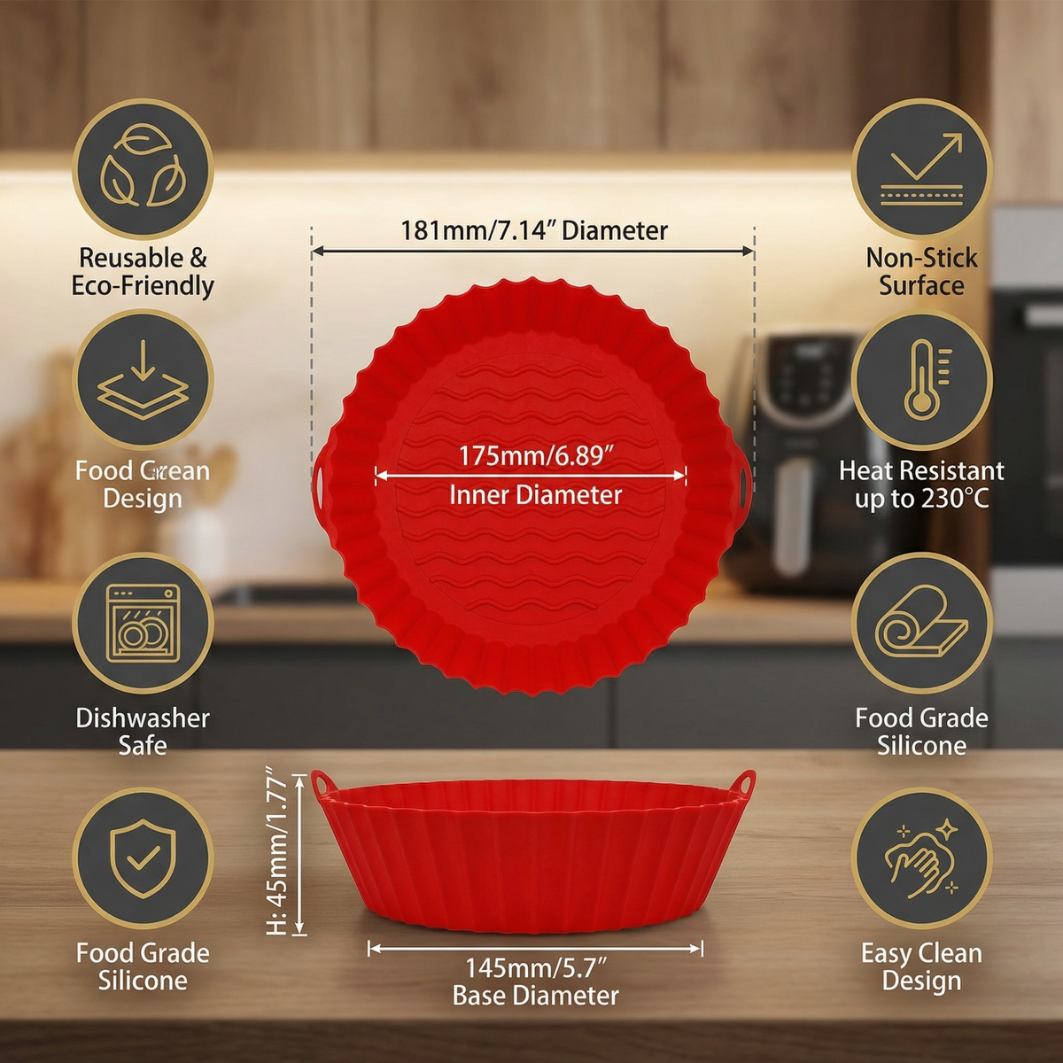 Reusable Non-Stick Silicone Mold for Air Fryer