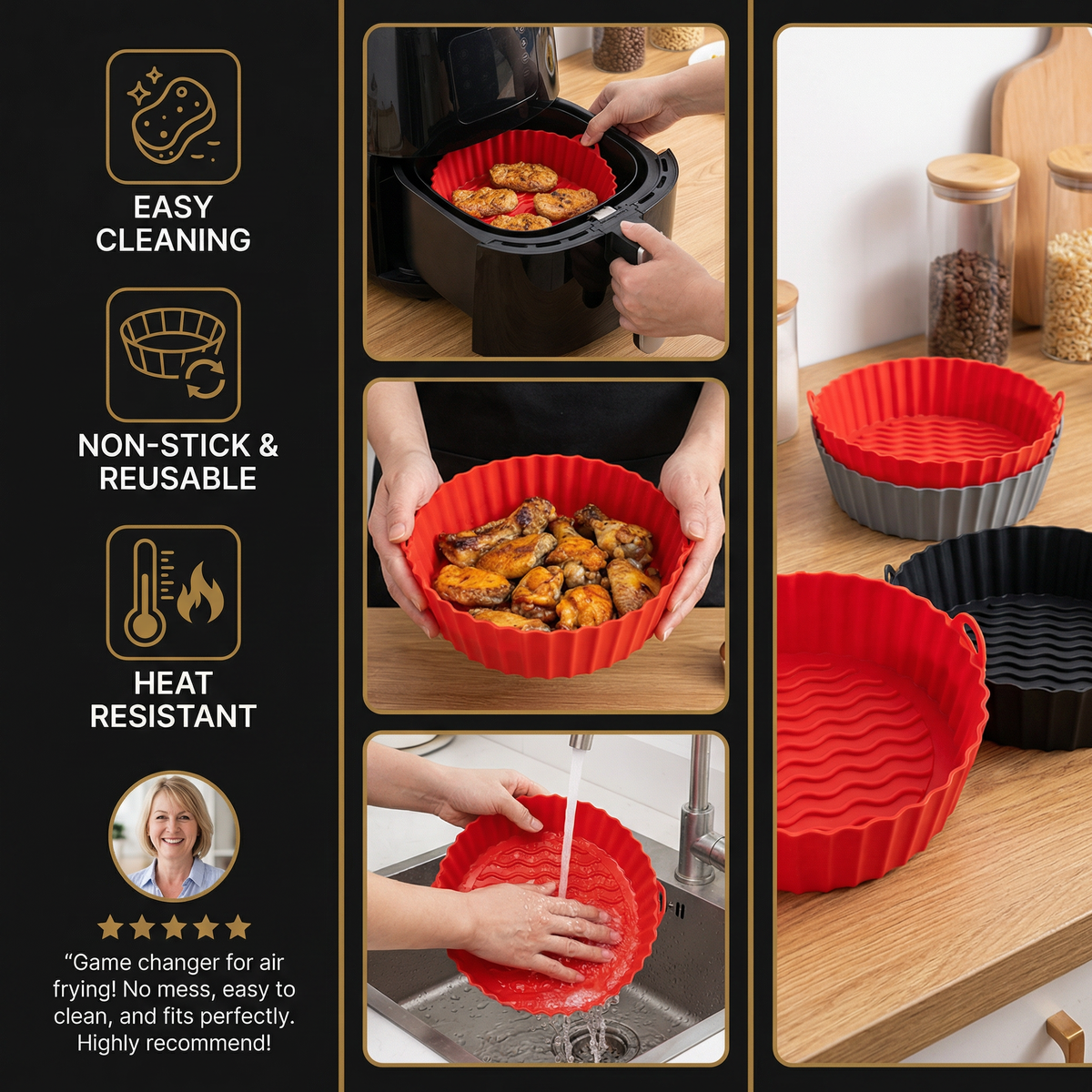 Reusable Non-Stick Silicone Mold for Air Fryer