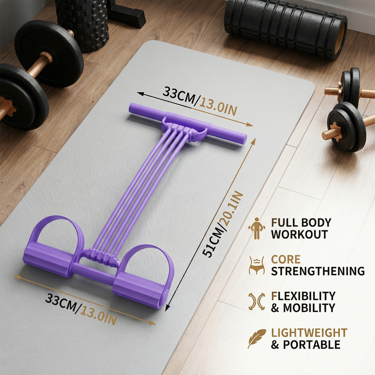 All-In-One Resistance Band with Foot Pedals – For Full Body Workouts