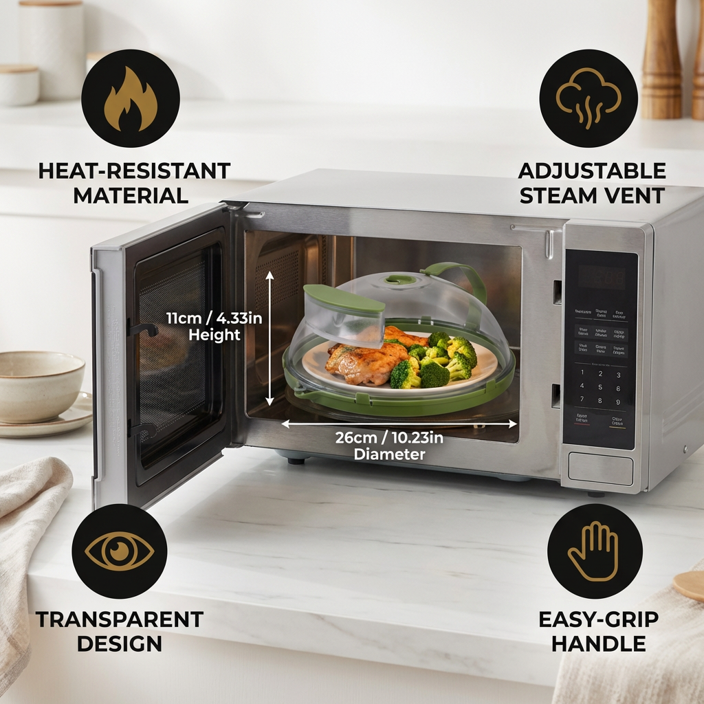 Microwave Cover – Heat-Resistant, Transparent and with Steam Vent