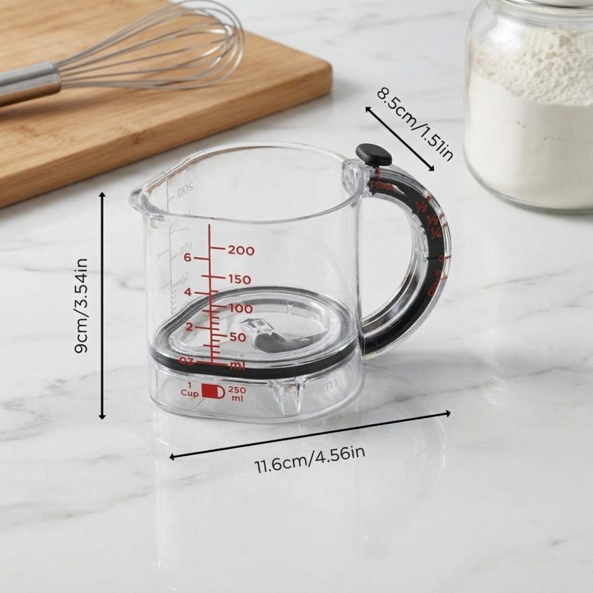 Adjustable Measuring Cup – Multifunctional Kitchen Tool with Scraper and Sealing Base