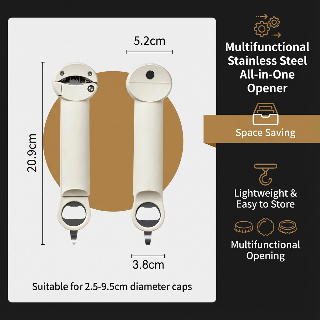 Multifunctional Stainless Steel All-in-One Opener