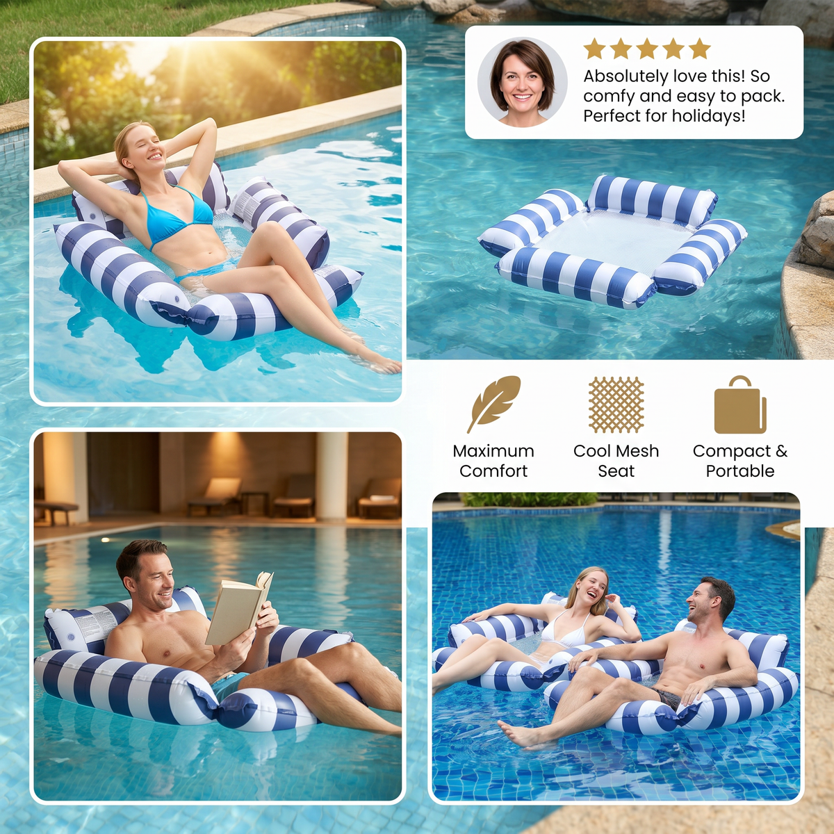 Inflatable Pool Lounger – Floating Relax Chair for Maximum Comfort in the Water
