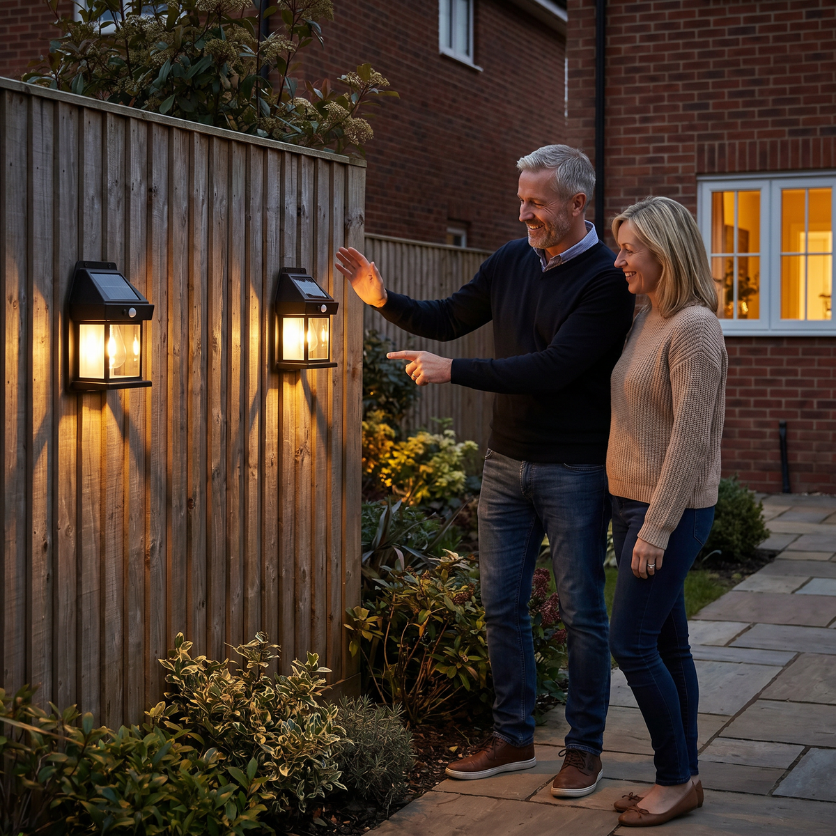 Solar LED Wall Light – Waterproof Outdoor Lamp with Light Sensor for Garden, Yard and Fence (2 pieces)