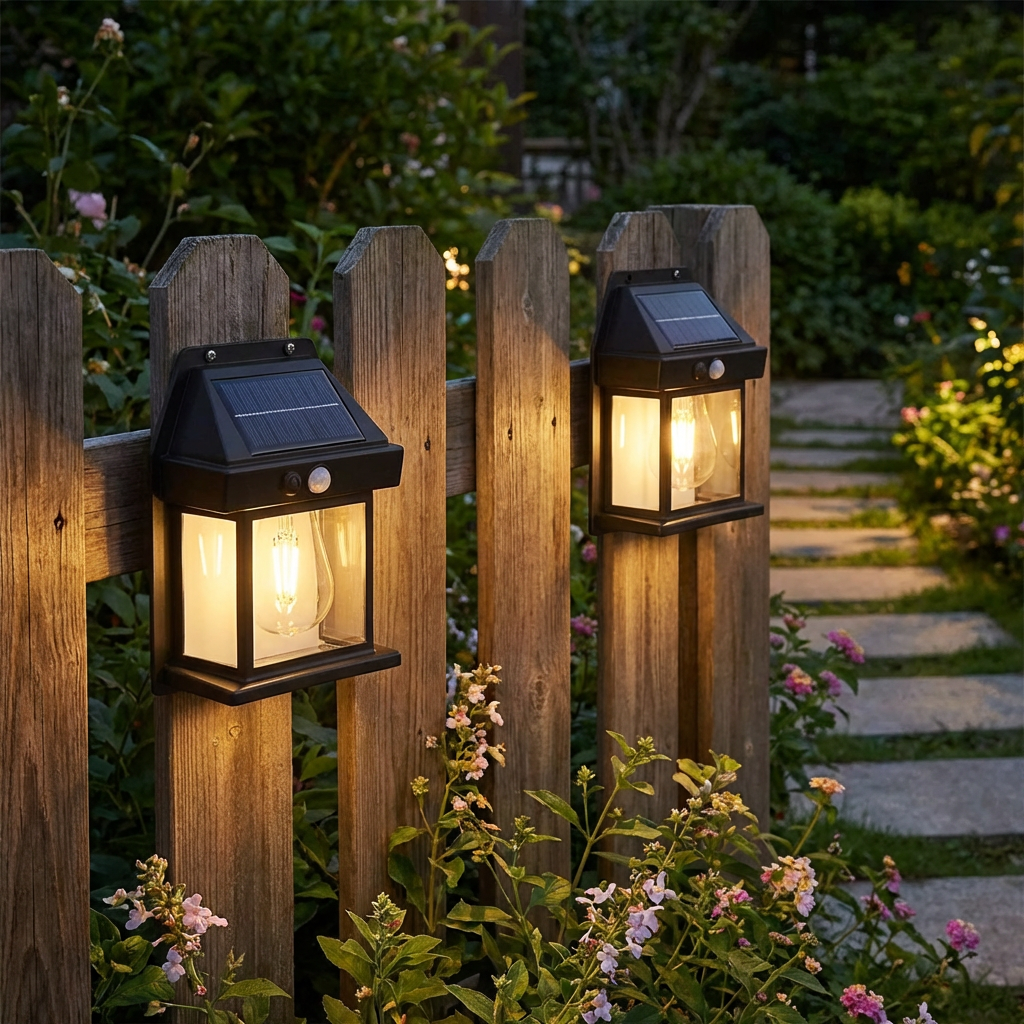 Solar LED Wall Light – Waterproof Outdoor Lamp with Light Sensor for Garden, Yard and Fence (2 pieces)