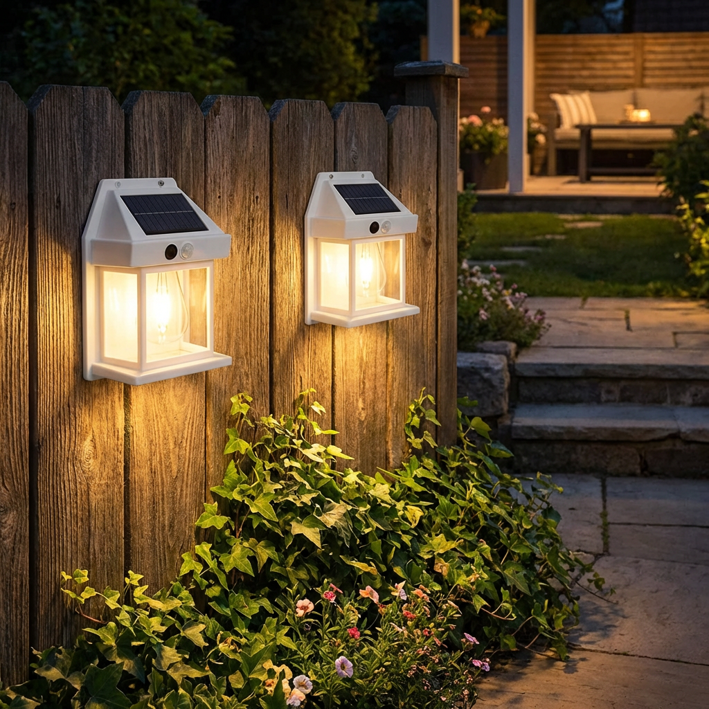 Solar LED Wall Light – Waterproof Outdoor Lamp with Light Sensor for Garden, Yard and Fence (2 pieces)