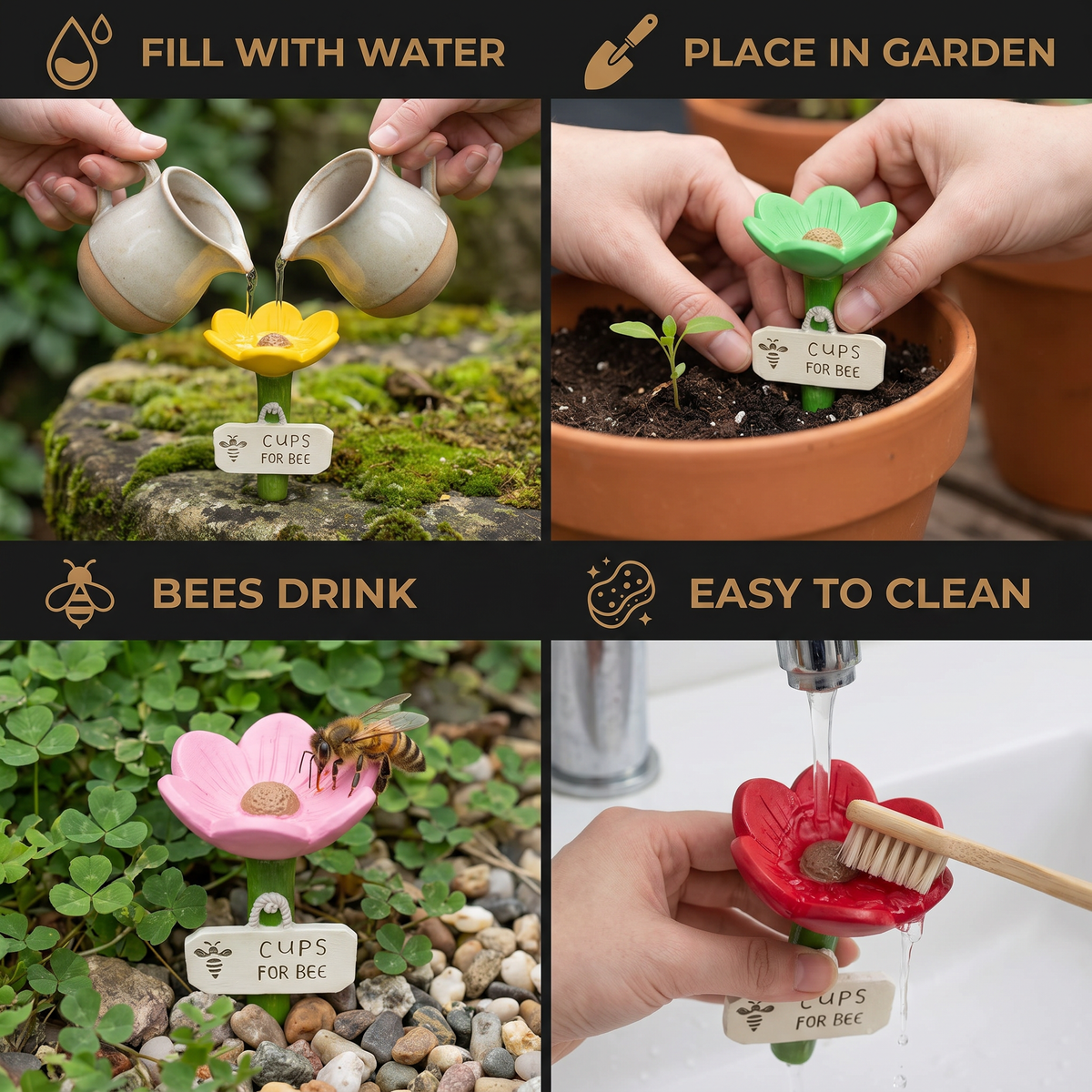 Flower-Shaped Bee Waterer – Colorful Water Dispensers for the Garden
