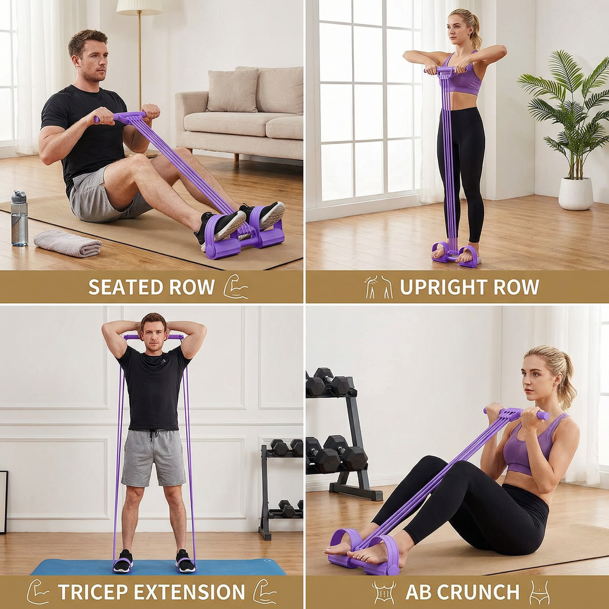 All-In-One Resistance Band with Foot Pedals – For Full Body Workouts