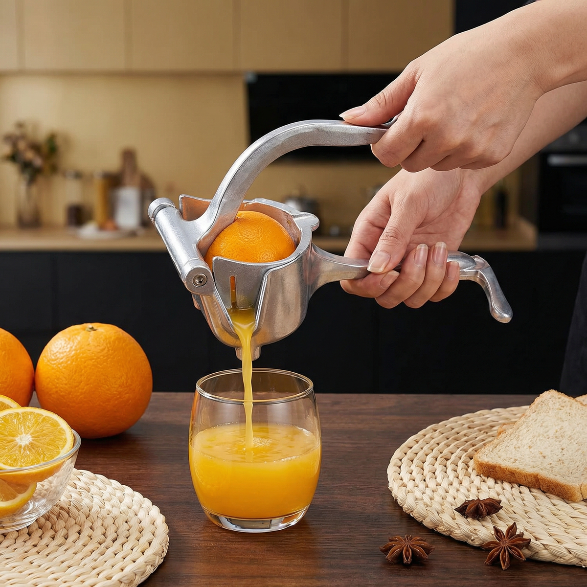Aluminum Hand Juicer – Manual Press for Fruits & More